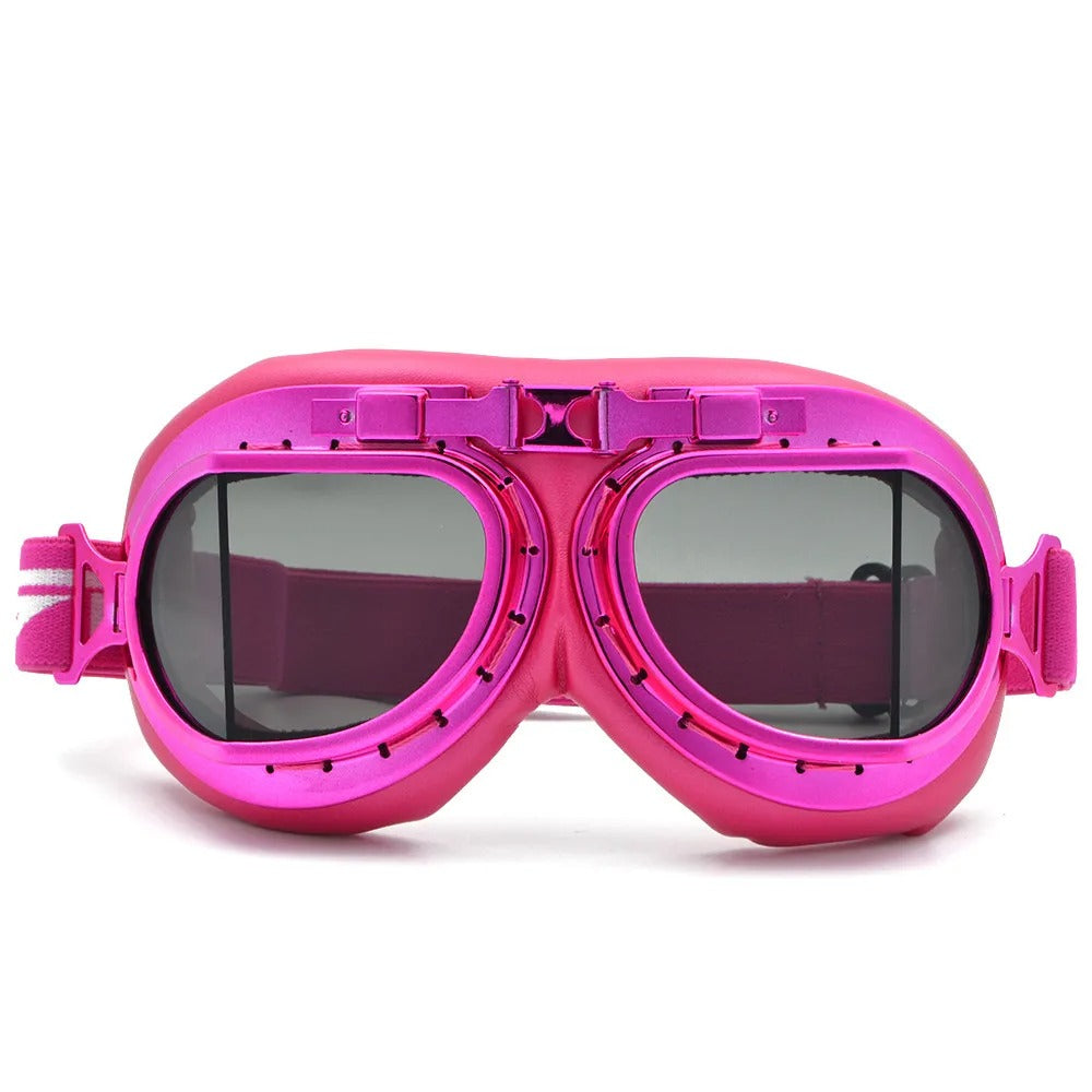 Lunette moto vintage rose