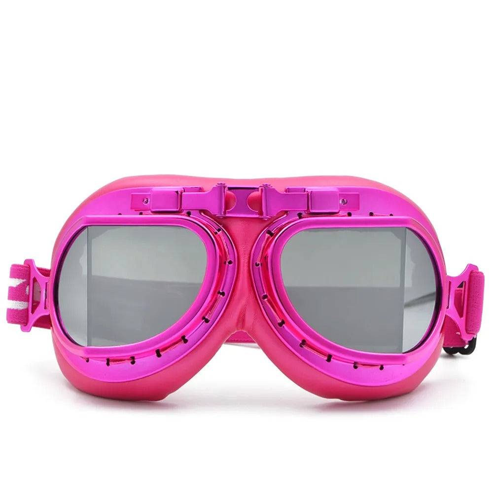Lunette moto vintage rose