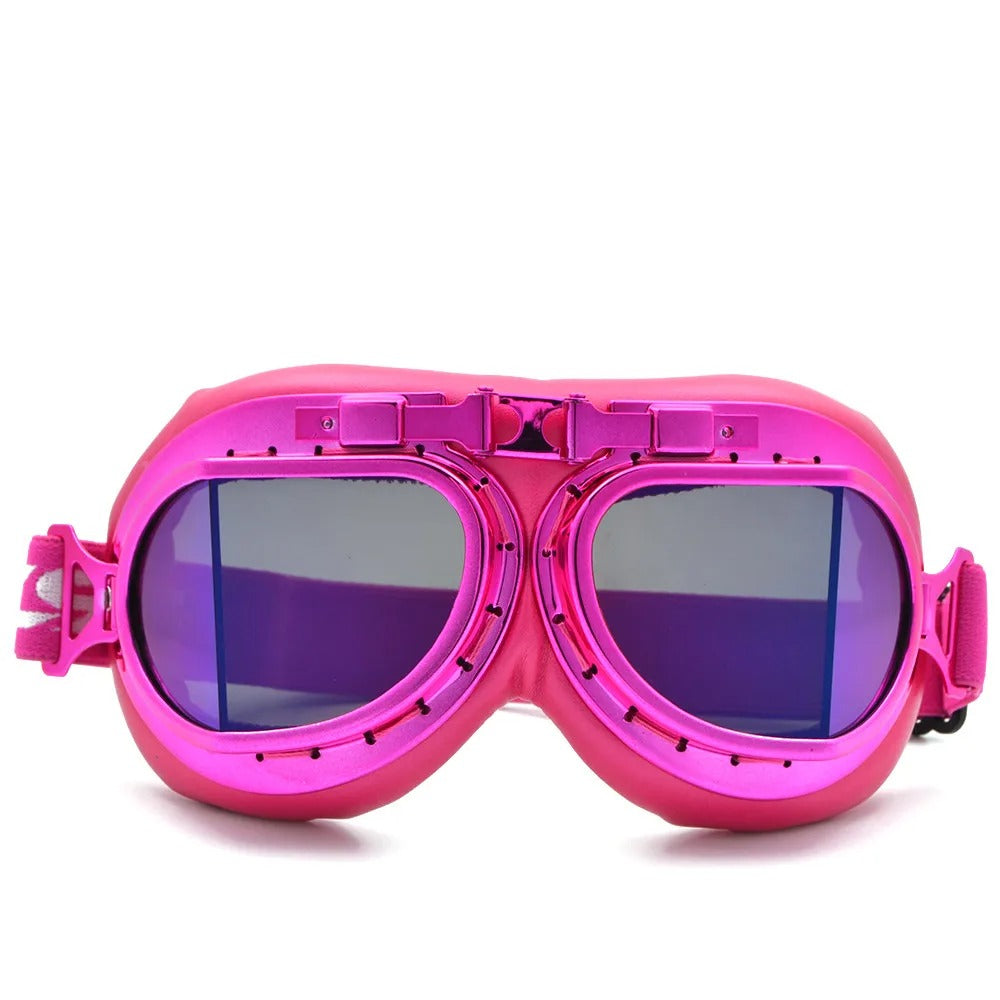 Lunette moto vintage rose