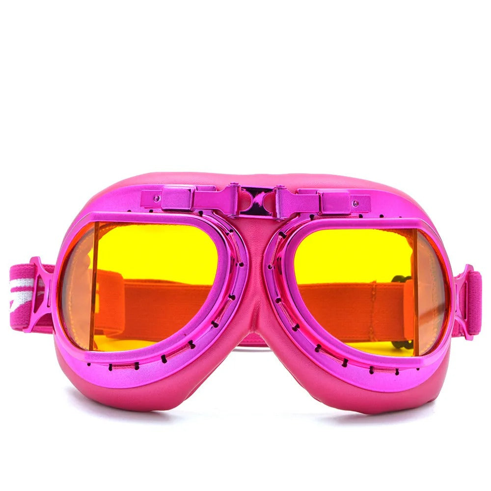 Lunette moto vintage rose
