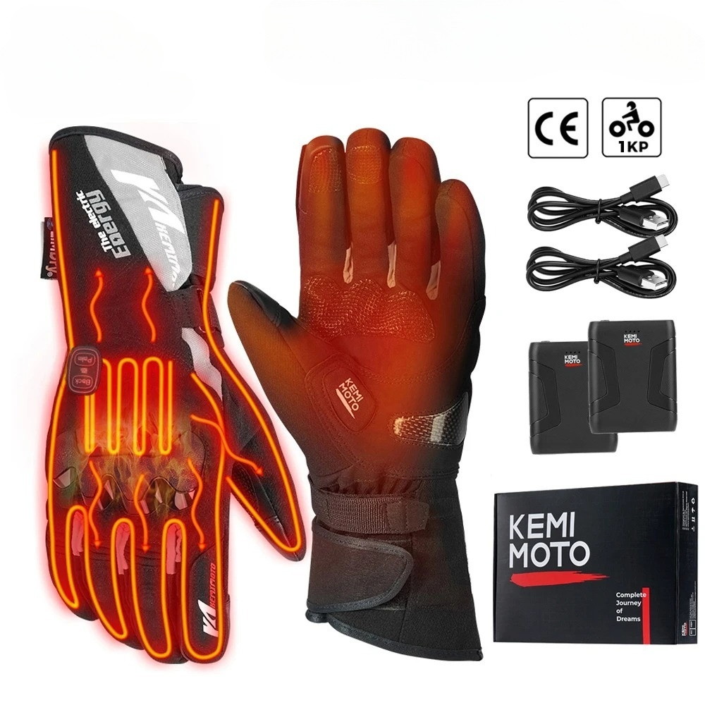 Gant moto chauffant homologué noir