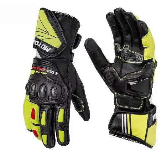 Gant moto jaune hiver homme