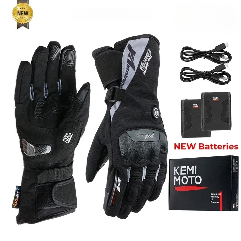 Gant moto chauffant homologué gris