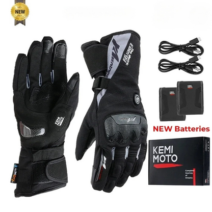 Gant moto chauffant homologué gris
