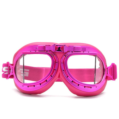 Lunette moto vintage rose