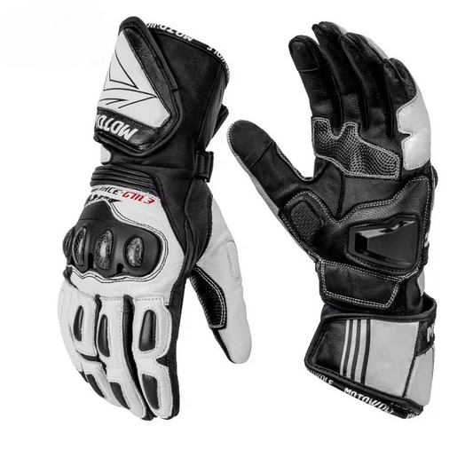 Gant moto blanc hiver homme