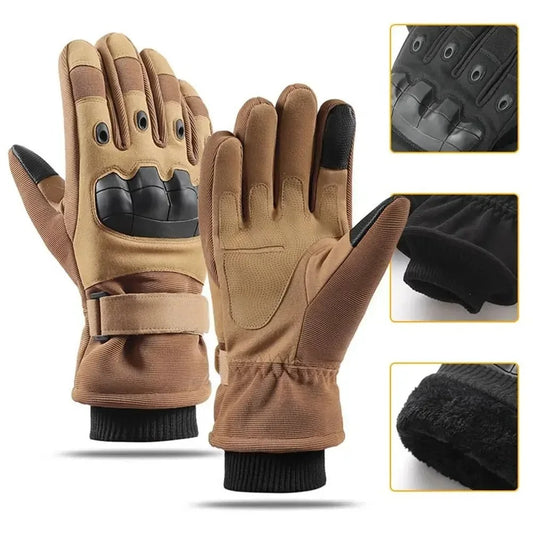 Gant moto hiver marron