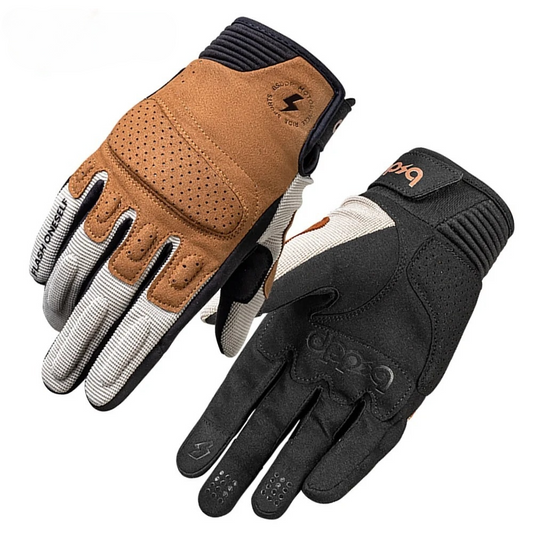 Gant moto respirant marron