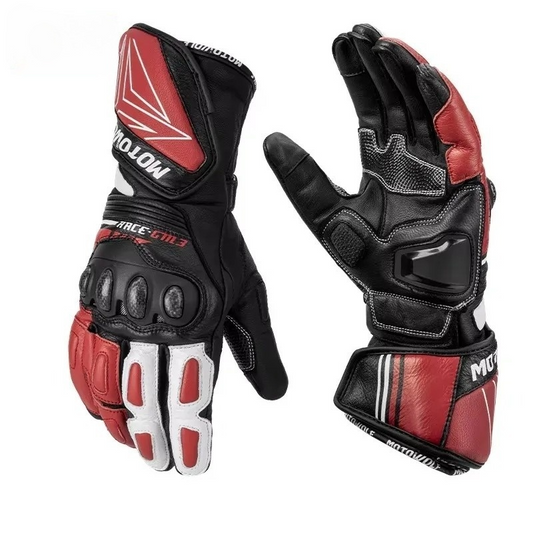Gant moto rouge hiver homme