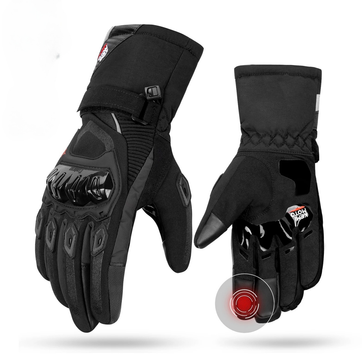 Gant moto hiver tactile noir